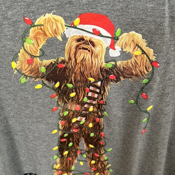 Chewbacca Christmas STar Wars gray t shirt men’s XL - Picture 2 of 4